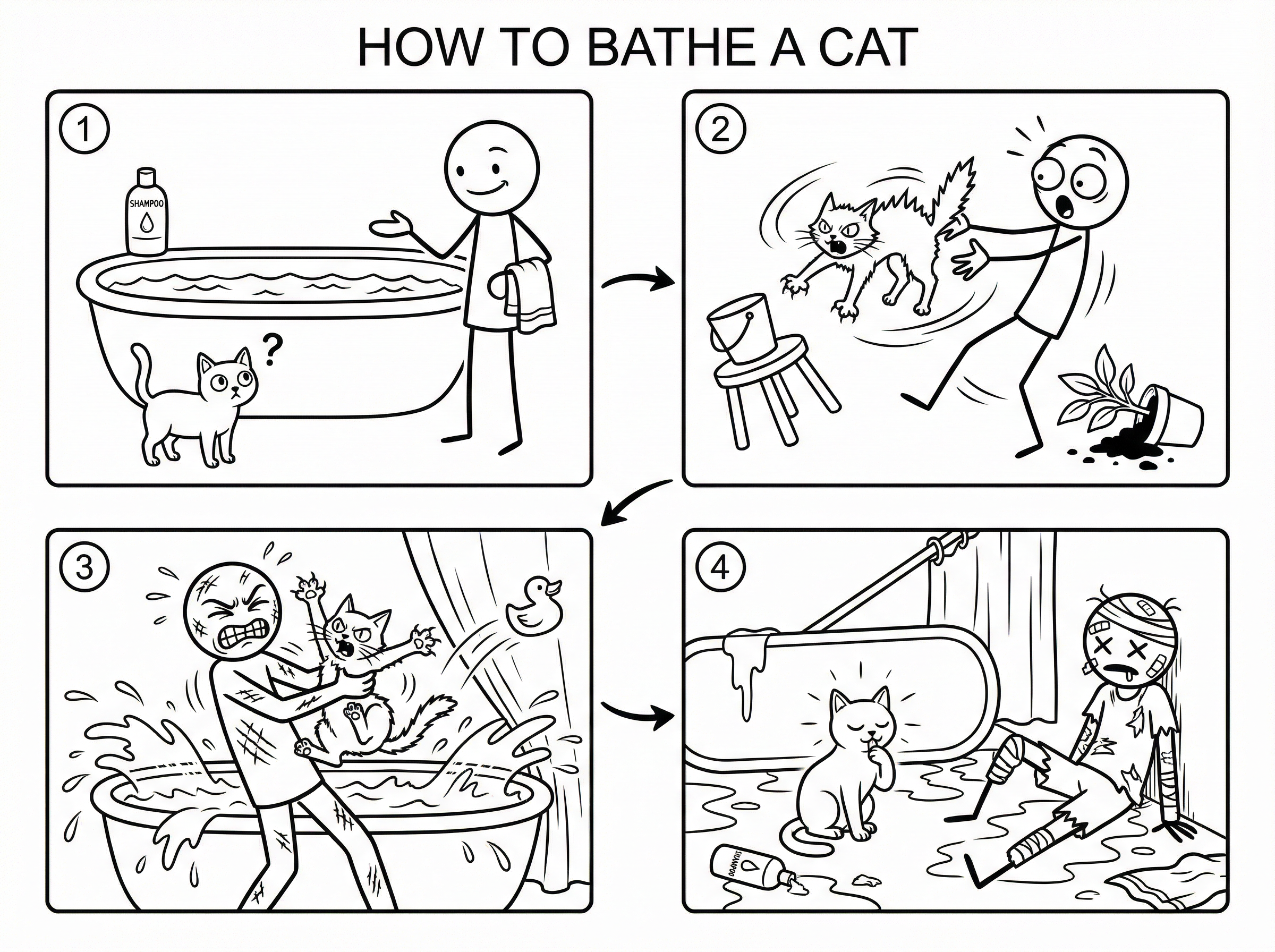 宜家风格猫咪洗澡指南